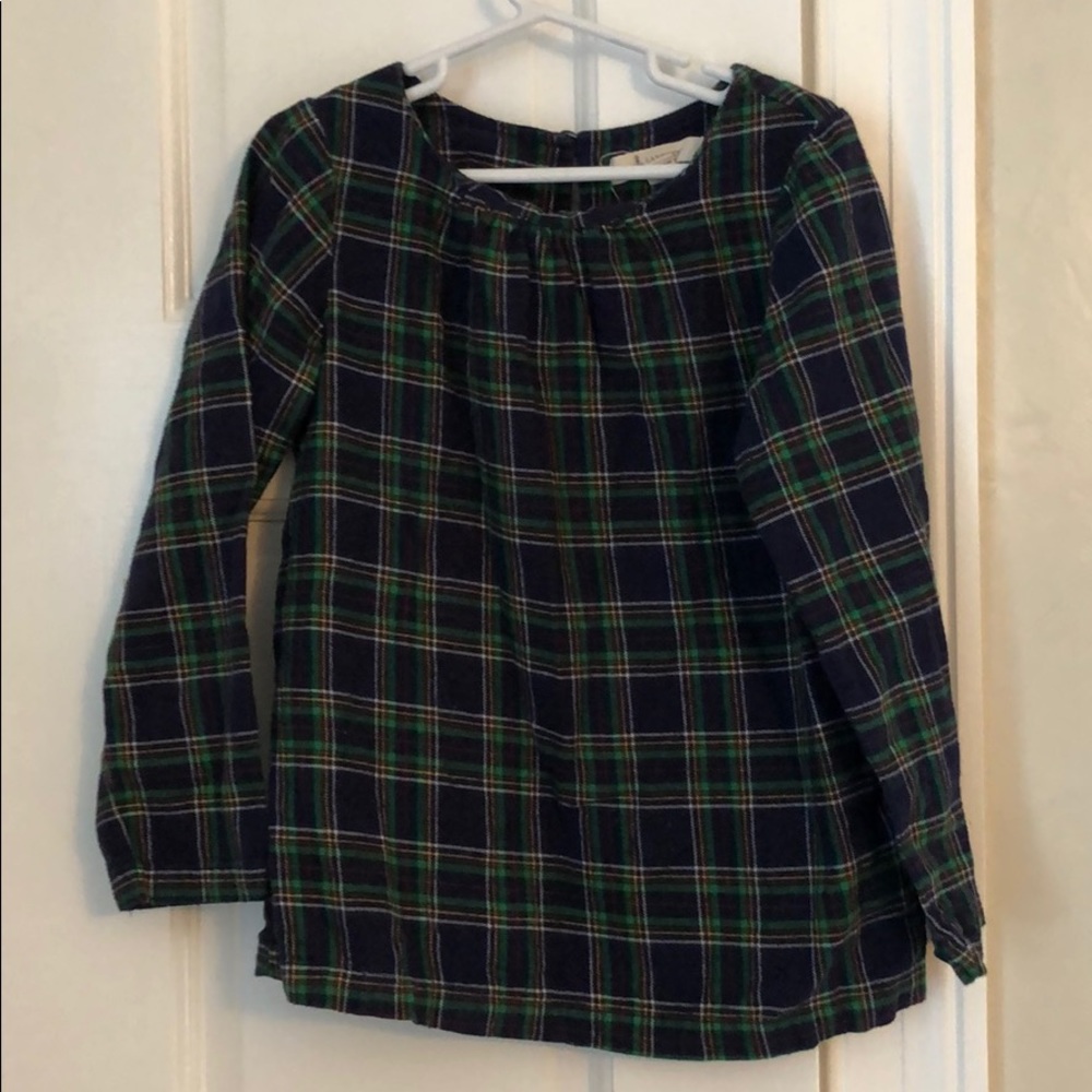 Brushed cotton plaid top